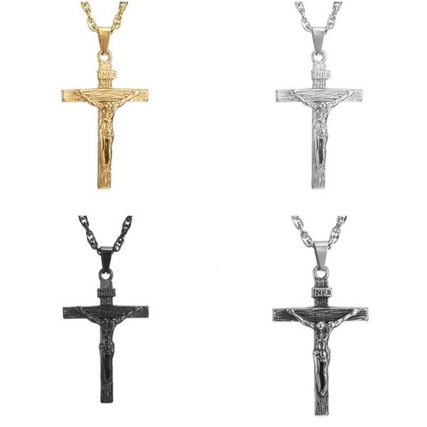 pendant necklaces inri jesus necklace stainless steel for men crucifix piece vintage cross christian jewelry gifts, Silver
pendant necklaces inri jesus necklace stainless steel for men crucifix piece vintage cross christian jewelry gifts, Silver