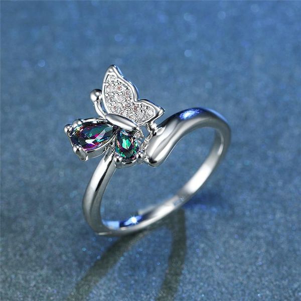 cluster rings vintage female rainbow crystal stone ring simple silver color thin wedding cute bridal butterfly engagement for women, Golden;silver
cluster rings vintage female rainbow crystal stone ring simple silver color thin wedding cute bridal butterfly engagement for women, Golden;silver