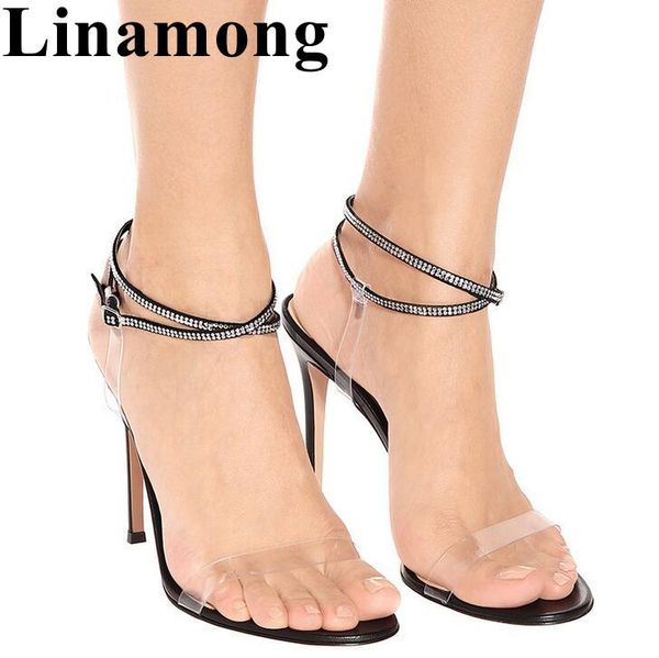 summer test women sandals crastal decoration pvc thin high heel and open toe shoes, Black
summer test women sandals crastal decoration pvc thin high heel and open toe shoes, Black