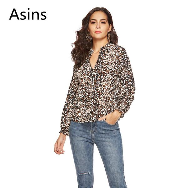 women's blouses & shirts asins womens and 2021 spring summer casual fashion v neck leopard printing long sleeve thin wild chiffon shir, White
women's blouses & shirts asins womens and 2021 spring summer casual fashion v neck leopard printing long sleeve thin wild chiffon shir, White