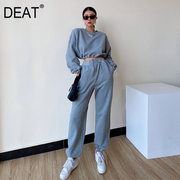 {deat} wide leg pants two piece suit round neck long sleeve black loose fit women fashion tide spring autumn gx52 210421, White
{deat} wide leg pants two piece suit round neck long sleeve black loose fit women fashion tide spring autumn gx52 210421, White