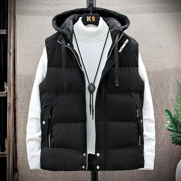 men's vests autumn and winter korean trend down cotton vest youth hooded thickened warm large handsome waistcoat man, Black;white
men's vests autumn and winter korean trend down cotton vest youth hooded thickened warm large handsome waistcoat man, Black;white
