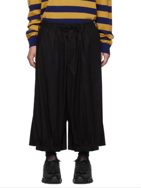 men's pants spring/summer classic crow trousers in pure color with elastic waist straight pleated front and back skirt, Black
men's pants spring/summer classic crow trousers in pure color with elastic waist straight pleated front and back skirt, Black