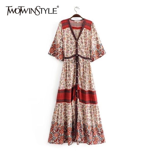 twotwinstyle vintage printed dress for women v neck short sleeve high waist hit color maxi dresses female summer fashion 210517, Black;gray
twotwinstyle vintage printed dress for women v neck short sleeve high waist hit color maxi dresses female summer fashion 210517, Black;gray