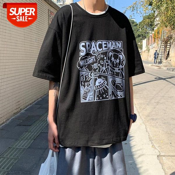 short-sleeved men's hong kong style loose t-shirt flow all-match casual five-point sleeve half #dm7w, White;black
short-sleeved men's hong kong style loose t-shirt flow all-match casual five-point sleeve half #dm7w, White;black