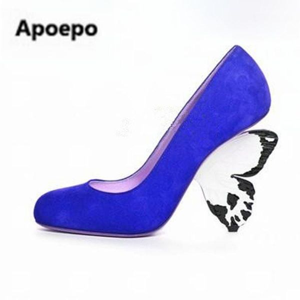 abnormal butterfly heels slip-on wedding dress pumps shoes woman suede leather round toe strange high pump, Black
abnormal butterfly heels slip-on wedding dress pumps shoes woman suede leather round toe strange high pump, Black