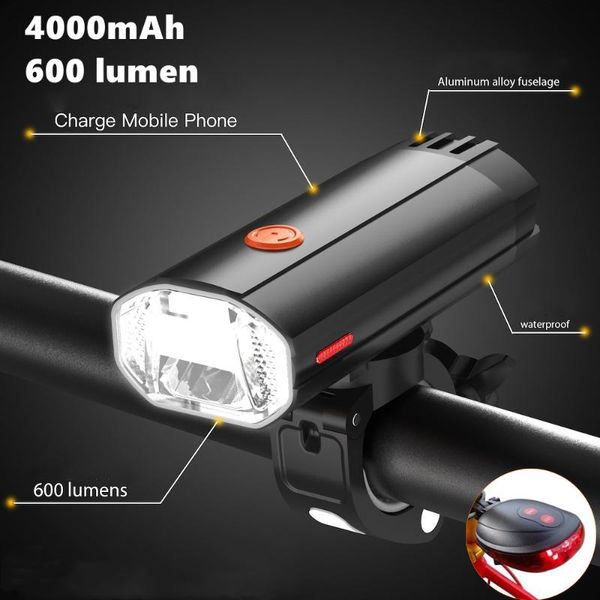 bicycle headlight power bank 4000mah usb chargeable 600 lumen bike light front led lamp mtb road with taillight lights
bicycle headlight power bank 4000mah usb chargeable 600 lumen bike light front led lamp mtb road with taillight lights