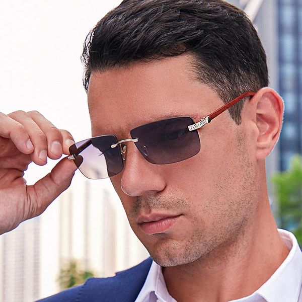 sunglasses rectangular for men and women rimless leisure joker personality european american 2021 trend, White;black
sunglasses rectangular for men and women rimless leisure joker personality european american 2021 trend, White;black