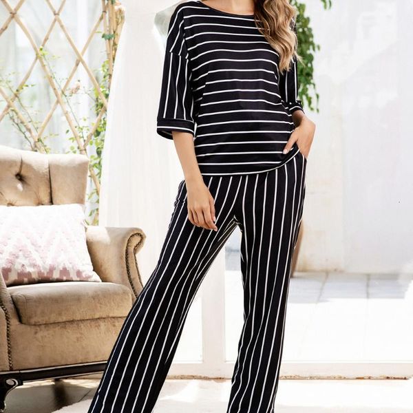 Women's Tracksuits Tracksuit Sets Ladies Autumn Strip Round Neck 3/4 Sleeve Trousers Striped Fashion Casual 2 Piece Female Sportwear Suit 3I11, Gray
Women's Tracksuits Tracksuit Sets Ladies Autumn Strip Round Neck 3/4 Sleeve Trousers Striped Fashion Casual 2 Piece Female Sportwear Suit 3I11, Gray