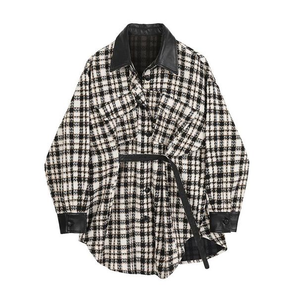 women's wool & blends winter plaid jackets women pockets oversized soft woollen coats female elegant casual long sleeve jacket arrive, Black
women's wool & blends winter plaid jackets women pockets oversized soft woollen coats female elegant casual long sleeve jacket arrive, Black