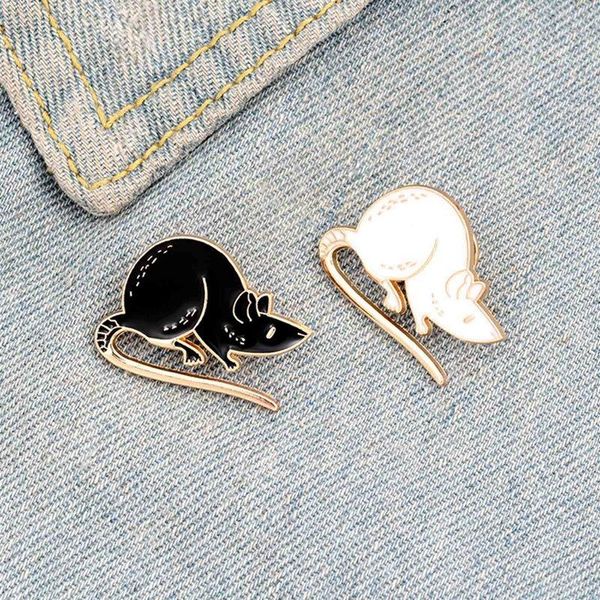 pins, brooches black white rats enamel pin custom mouse animal badge bag shirt lapel buckle simple jewelry gift for friends, Gray
pins, brooches black white rats enamel pin custom mouse animal badge bag shirt lapel buckle simple jewelry gift for friends, Gray