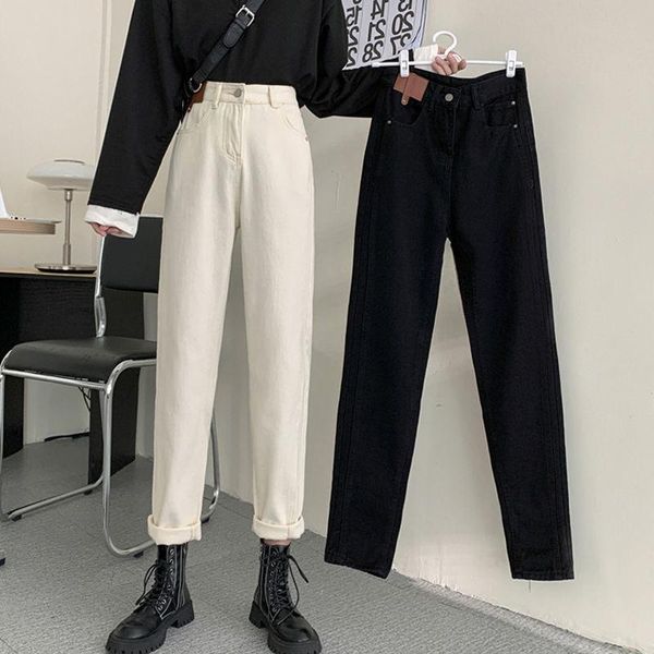 women's jeans high waist sliod pants plus sizes loose casual cotton denim trousers, Blue
women's jeans high waist sliod pants plus sizes loose casual cotton denim trousers, Blue