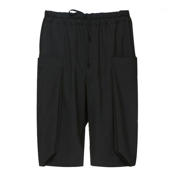 men's shorts summer black elastic waist oversized pocket design youth fashion trend versatile personality, White;black
men's shorts summer black elastic waist oversized pocket design youth fashion trend versatile personality, White;black