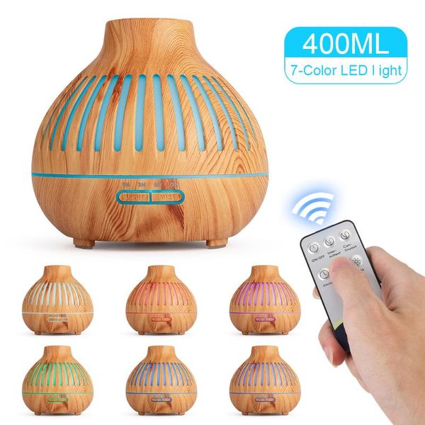 air humidifier ultrasonic aroma essential oil diffuser 400ml machine full wood grain color changing fragrance lamps
air humidifier ultrasonic aroma essential oil diffuser 400ml machine full wood grain color changing fragrance lamps