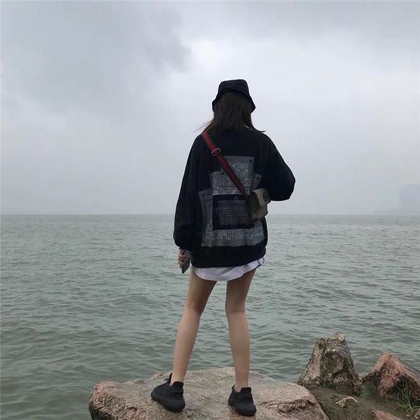 men's hoodies & sweatshirts cavempt sweater street pass long sleeve loose oversize and women's pullover, Black
men's hoodies & sweatshirts cavempt sweater street pass long sleeve loose oversize and women's pullover, Black