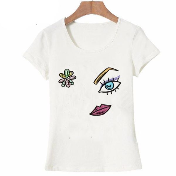 women's t-shirt hoputee fashion design t-shirts cute makeup themed- eyelashes and lips good quality hipster lovely girl te, White
women's t-shirt hoputee fashion design t-shirts cute makeup themed- eyelashes and lips good quality hipster lovely girl te, White
