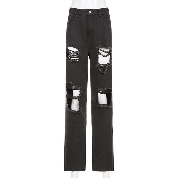fashion holes ripped straight jeans streetwear high waist black wide leg pants comfort edge zipper trouser women's, Blue
fashion holes ripped straight jeans streetwear high waist black wide leg pants comfort edge zipper trouser women's, Blue