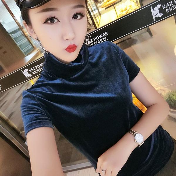 women's t-shirt autumn winter turtleneck half-sleeved bottoming women gold velvet tees plus size 2xl, White
women's t-shirt autumn winter turtleneck half-sleeved bottoming women gold velvet tees plus size 2xl, White