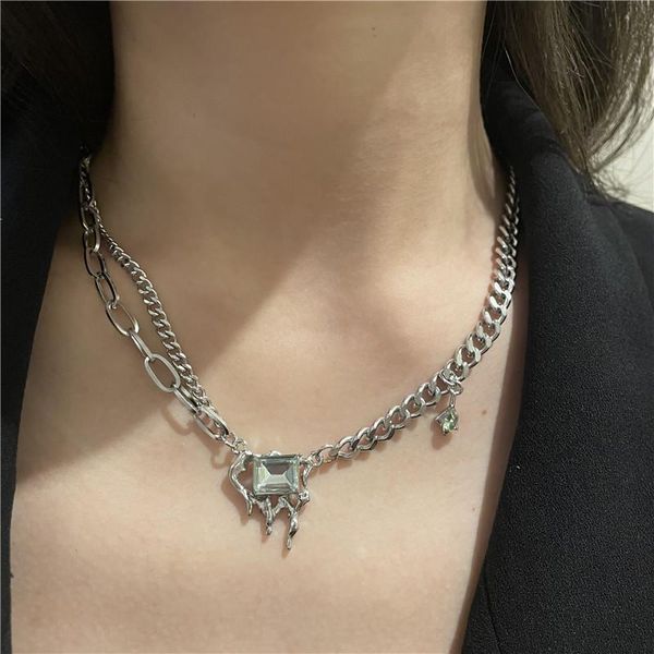 pendant necklaces u-magical statement stainless steel melting wax rhinestone chokers necklace for women asymmetry chunky chain jewellery, Silver
pendant necklaces u-magical statement stainless steel melting wax rhinestone chokers necklace for women asymmetry chunky chain jewellery, Silver