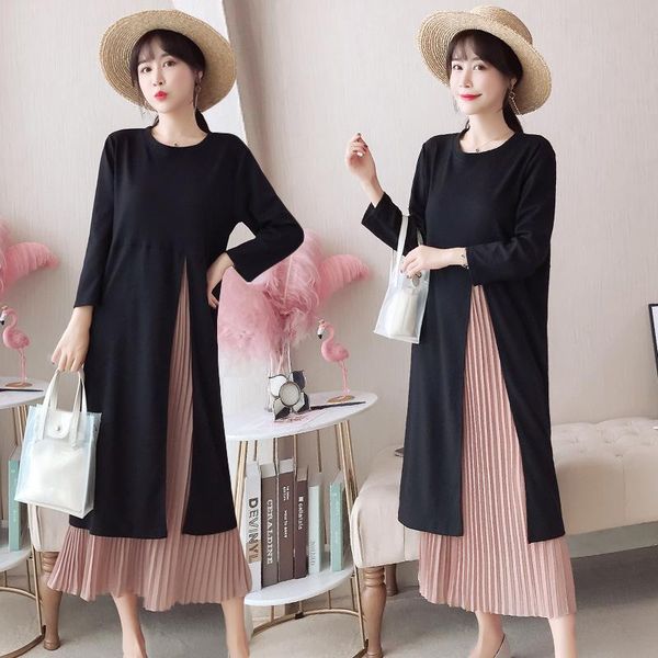 casual dresses spring autumn women plus size fashion o-neck loose slim patchwork pleated dress for larger one-piece, Black;gray
casual dresses spring autumn women plus size fashion o-neck loose slim patchwork pleated dress for larger one-piece, Black;gray