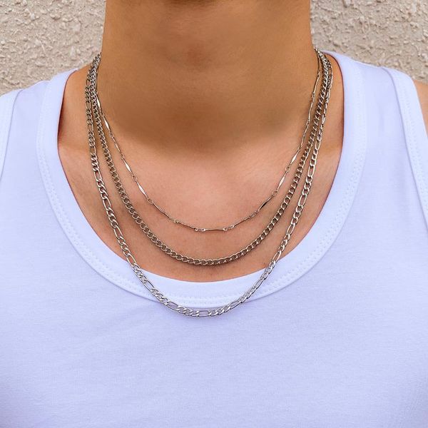 chains punk layered chain necklace for men fashion simple choker set on the neck jewelry 2021 women, Silver
chains punk layered chain necklace for men fashion simple choker set on the neck jewelry 2021 women, Silver