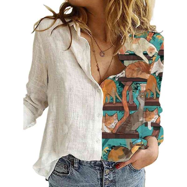 women's blouses & shirts autumn 3d printing women cute cat and butterfly cartoon patchwork blouse long sleeve vintage 9fg1, White
women's blouses & shirts autumn 3d printing women cute cat and butterfly cartoon patchwork blouse long sleeve vintage 9fg1, White