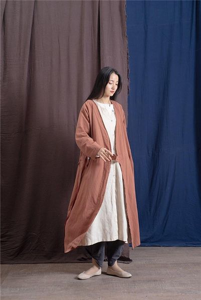 women's trench coats 2021 spring women vintage long sleeve fashion v neck solid cotton linen coat chinese style bandage, Tan;black
women's trench coats 2021 spring women vintage long sleeve fashion v neck solid cotton linen coat chinese style bandage, Tan;black