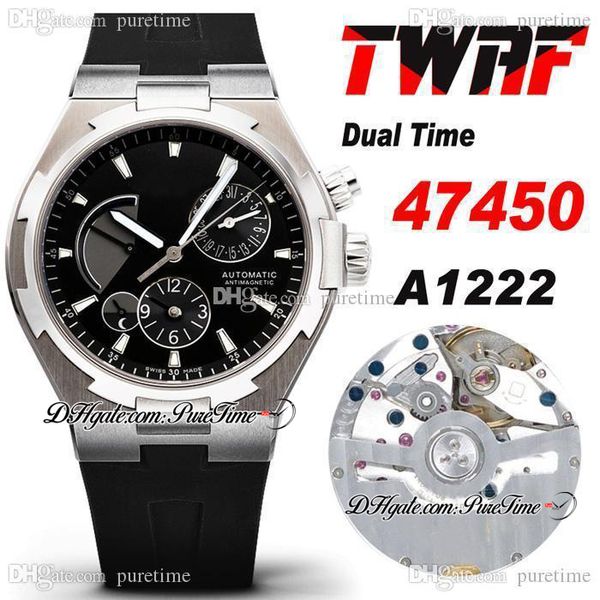 twaf overseas dual time 47450 a1222 automatic mens watch steel case power reserve black dial silver stick rubber strap super edition watches, Slivery;brown
twaf overseas dual time 47450 a1222 automatic mens watch steel case power reserve black dial silver stick rubber strap super edition watches, Slivery;brown