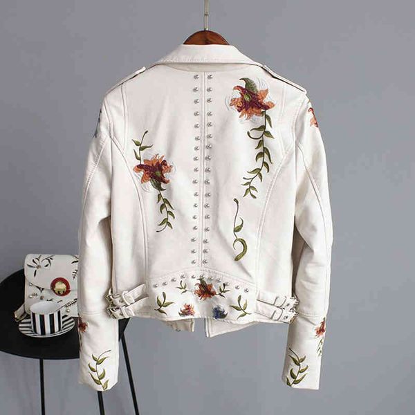ailegogo punk style soft women embroidery floral faux leather jacket pu motorcycle epaulet zipper outerwear 201119, Black
ailegogo punk style soft women embroidery floral faux leather jacket pu motorcycle epaulet zipper outerwear 201119, Black