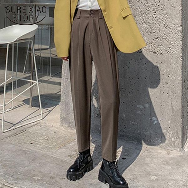 women's pants & capris 2021 autumn winter suit women high waist harem ol style loose trousers all-match office fashion clothing chic 11, Black;white
women's pants & capris 2021 autumn winter suit women high waist harem ol style loose trousers all-match office fashion clothing chic 11, Black;white
