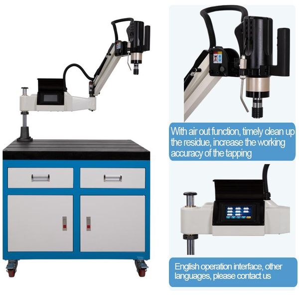 pneumatic tools m3-m16 electric tapping machine servo tapper cnc machine-working taps threading with air nozzle din jis iso
pneumatic tools m3-m16 electric tapping machine servo tapper cnc machine-working taps threading with air nozzle din jis iso