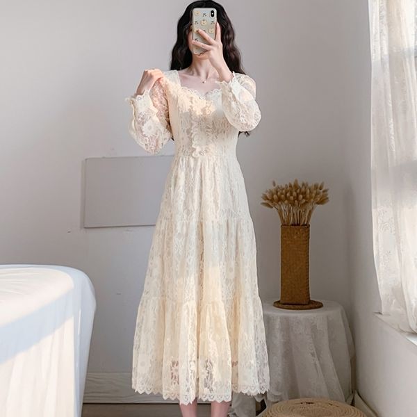 dresses for women spring long sleeve apricot women dress vestido de mujer v-neck hollow out lace dress women woman dress e432 210602, Black;gray
dresses for women spring long sleeve apricot women dress vestido de mujer v-neck hollow out lace dress women woman dress e432 210602, Black;gray