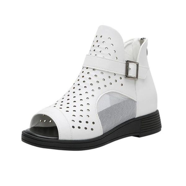 women's plus size sandals 2021 summer soft leather flat mesh fish mouth shoes genuine hollow cool boots 41-45, Black
women's plus size sandals 2021 summer soft leather flat mesh fish mouth shoes genuine hollow cool boots 41-45, Black