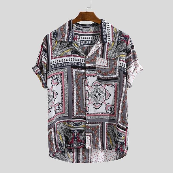 men's casual shirts for men vintage ethnic printed turn down collar short sleeve loose retro hawaiian shirt camisa masculina, White;black
men's casual shirts for men vintage ethnic printed turn down collar short sleeve loose retro hawaiian shirt camisa masculina, White;black