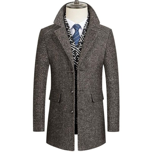 men's wool & blends 2021 long business thick woolen coats content 35%,autumn and winter for men, Black
men's wool & blends 2021 long business thick woolen coats content 35%,autumn and winter for men, Black