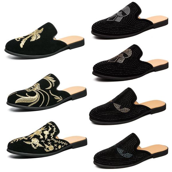 luxury brand designer mens slippers rhinestones embroidered half-wrapped loafers flats mules casual shoes slipper black slip-on shoes slides
luxury brand designer mens slippers rhinestones embroidered half-wrapped loafers flats mules casual shoes slipper black slip-on shoes slides