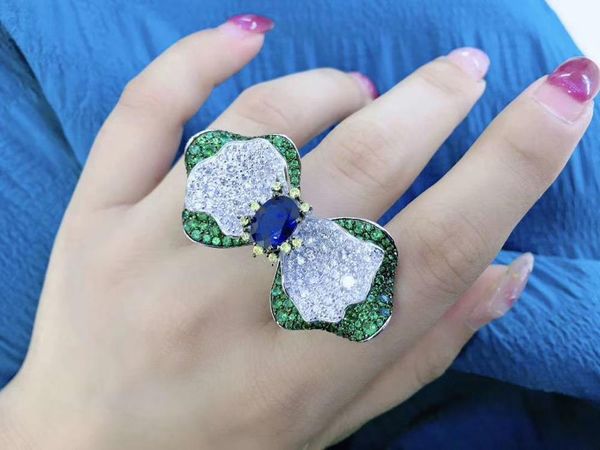 cluster rings 925 sterling silver with cubic zircon bowknot ring adjustable size blue green color double layers fine women jewelry, Golden;silver
cluster rings 925 sterling silver with cubic zircon bowknot ring adjustable size blue green color double layers fine women jewelry, Golden;silver