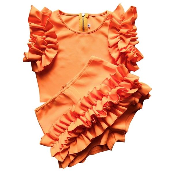 2021 spring orange sleeveless ruffles elastic o-neck 2 pcs sets crop + shorts women beach playsuit, Black;white
2021 spring orange sleeveless ruffles elastic o-neck 2 pcs sets crop + shorts women beach playsuit, Black;white