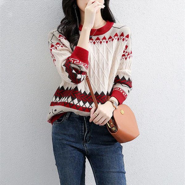 women's sweaters striped women winter knitted pullovers casual long sleeve o-neck red female autumn sqare printed, White;black
women's sweaters striped women winter knitted pullovers casual long sleeve o-neck red female autumn sqare printed, White;black