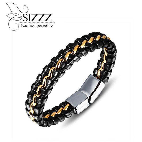 charm bracelets 2021 21cm long 13mm wide european and american personalized leather bracelet version of the black for men, Golden;silver
charm bracelets 2021 21cm long 13mm wide european and american personalized leather bracelet version of the black for men, Golden;silver