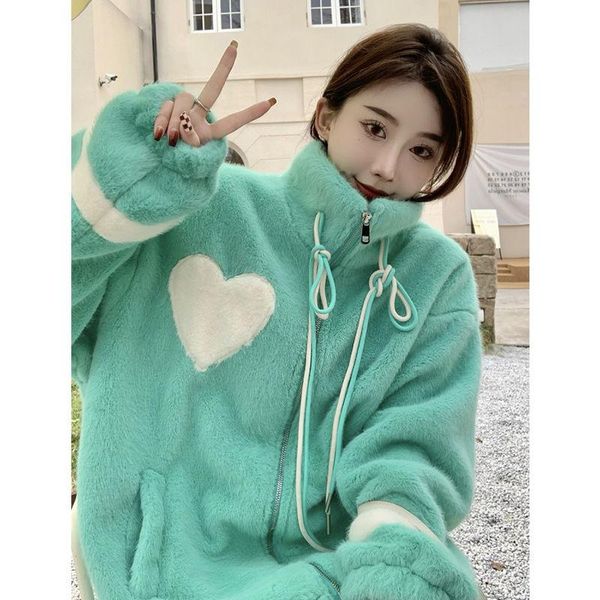 women's jackets 2021 stand-collar lamb velvet jacket women thick and warm korean love contrast color plush long-sleeved mid-length, Black;brown
women's jackets 2021 stand-collar lamb velvet jacket women thick and warm korean love contrast color plush long-sleeved mid-length, Black;brown