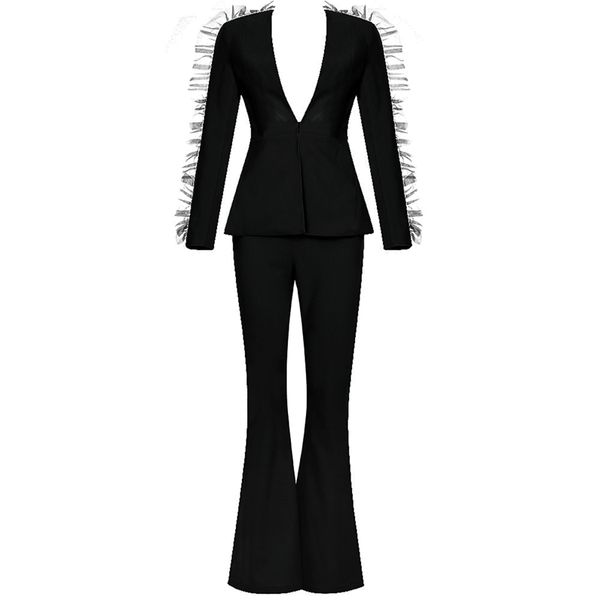 women suits 2 piece sets blazer jacket trousers suit for set feminino spring work pant 210515, White
women suits 2 piece sets blazer jacket trousers suit for set feminino spring work pant 210515, White