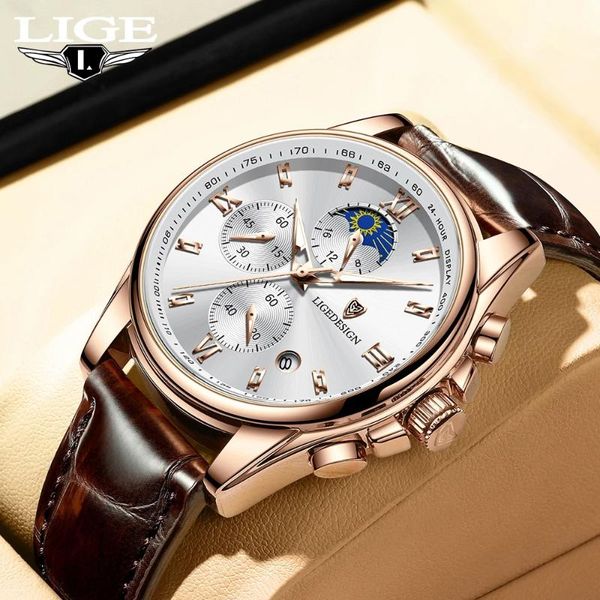wristwatches lige men watch fashion leather quartz chronograph casual business waterproof clock relogio masculino, Slivery;brown
wristwatches lige men watch fashion leather quartz chronograph casual business waterproof clock relogio masculino, Slivery;brown