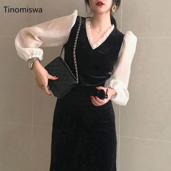 mesh patchwork dress women korean chic v neck puff long sleeve female dresses fashion elegant high waist slim fit lady vestidos casual, Black;gray
mesh patchwork dress women korean chic v neck puff long sleeve female dresses fashion elegant high waist slim fit lady vestidos casual, Black;gray