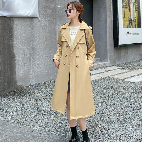 women's trench coats autumn 2021 style korean small foreign fashion waistband show thin medium and long double breasted windbreaker w, Tan;black
women's trench coats autumn 2021 style korean small foreign fashion waistband show thin medium and long double breasted windbreaker w, Tan;black