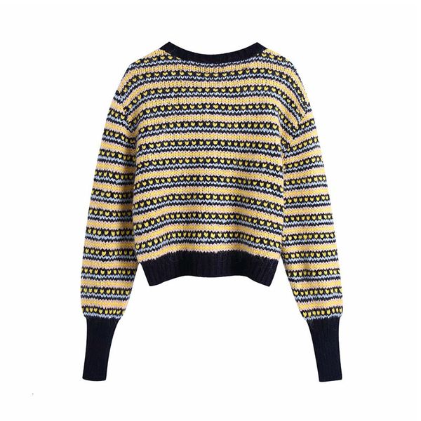 sweaters round neck striped long sleeves women's vintage jacquard knitted jacket chic female contrast cardigan, White;black
sweaters round neck striped long sleeves women's vintage jacquard knitted jacket chic female contrast cardigan, White;black
