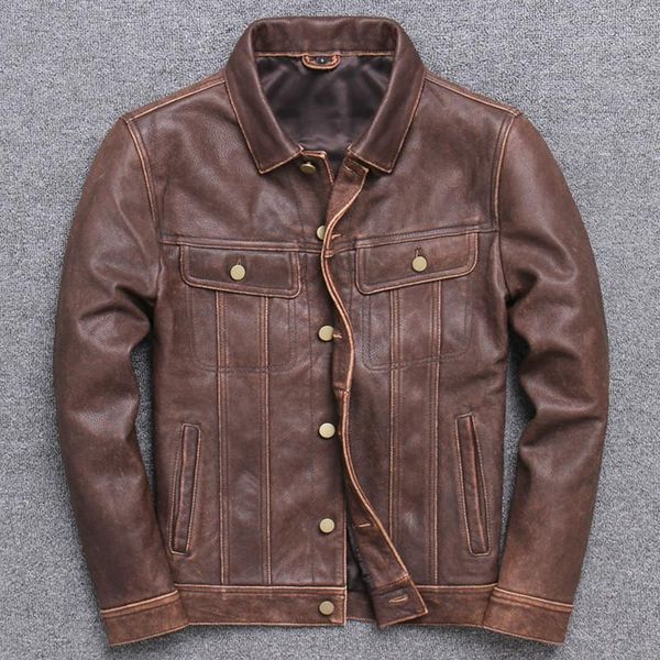 men's leather & faux real jacket men casual short cow coat motoecycle for style veste cuir homme wpy2338, Black
men's leather & faux real jacket men casual short cow coat motoecycle for style veste cuir homme wpy2338, Black