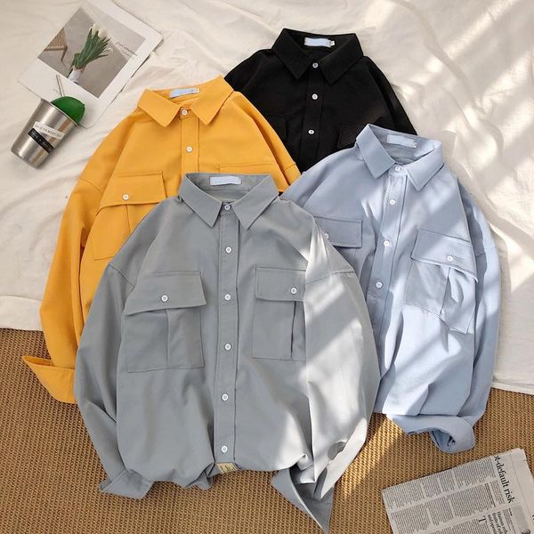 women's blouses & shirts women clothing long sleeve safari style 2021 autumn shirt loose korean version retro fall, White
women's blouses & shirts women clothing long sleeve safari style 2021 autumn shirt loose korean version retro fall, White