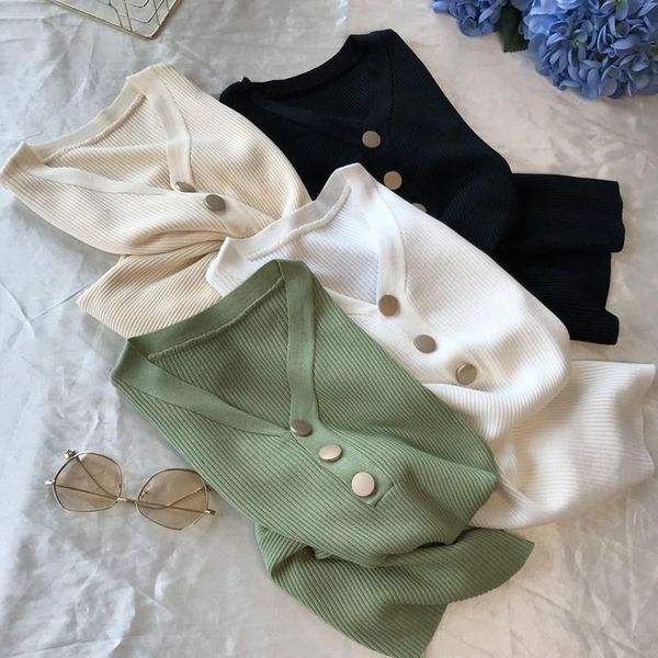 xia bingsi green v-neck short-sleeved knitted t-shirt female button slim stretch short bottoming shirt women's, White
xia bingsi green v-neck short-sleeved knitted t-shirt female button slim stretch short bottoming shirt women's, White