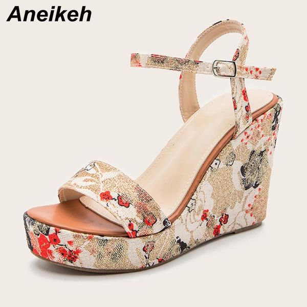 sandals aneikeh fashion bling floral embroider summer women high wedges heels platform shoes ladies 2021 buckle strap elegant, Black
sandals aneikeh fashion bling floral embroider summer women high wedges heels platform shoes ladies 2021 buckle strap elegant, Black